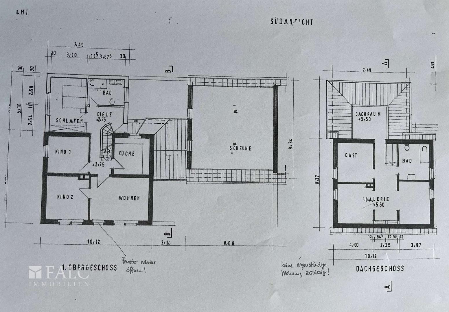 Grundriss Obergeschoss & Dachgeschoss