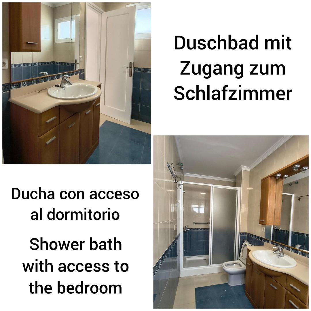 Duschbad neben Schlafzimmer