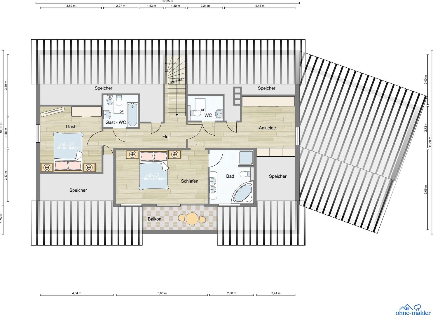 Dachgeschoss vor Umbau 2021