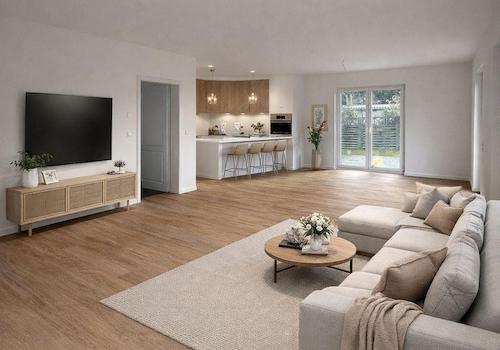 Wohnzimmer mit KI gearbeitet