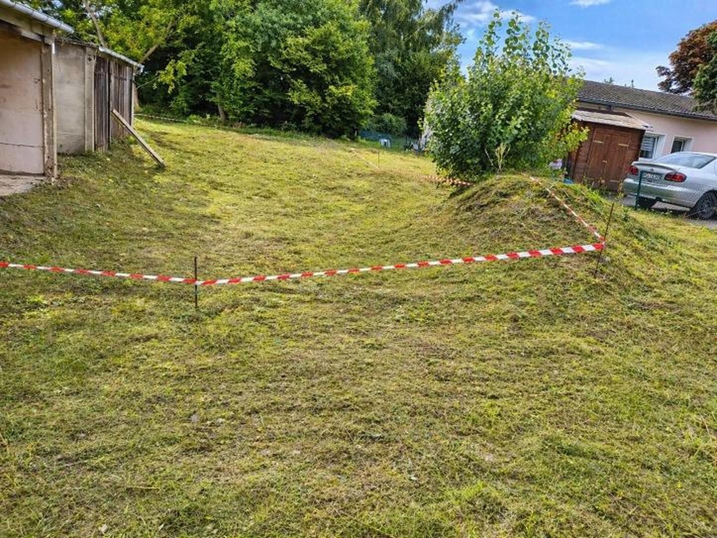 Abgesteckte Umriss geplGebäude