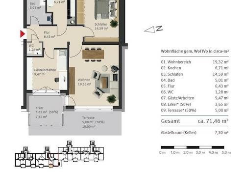 Grundriss Wohnung 14