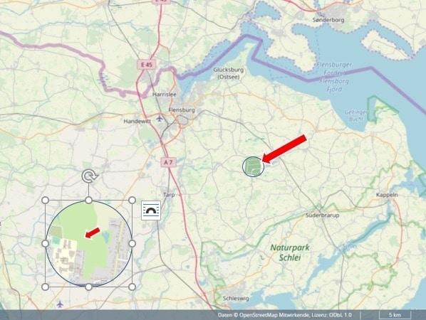 Makrolage mit Straßenkarte