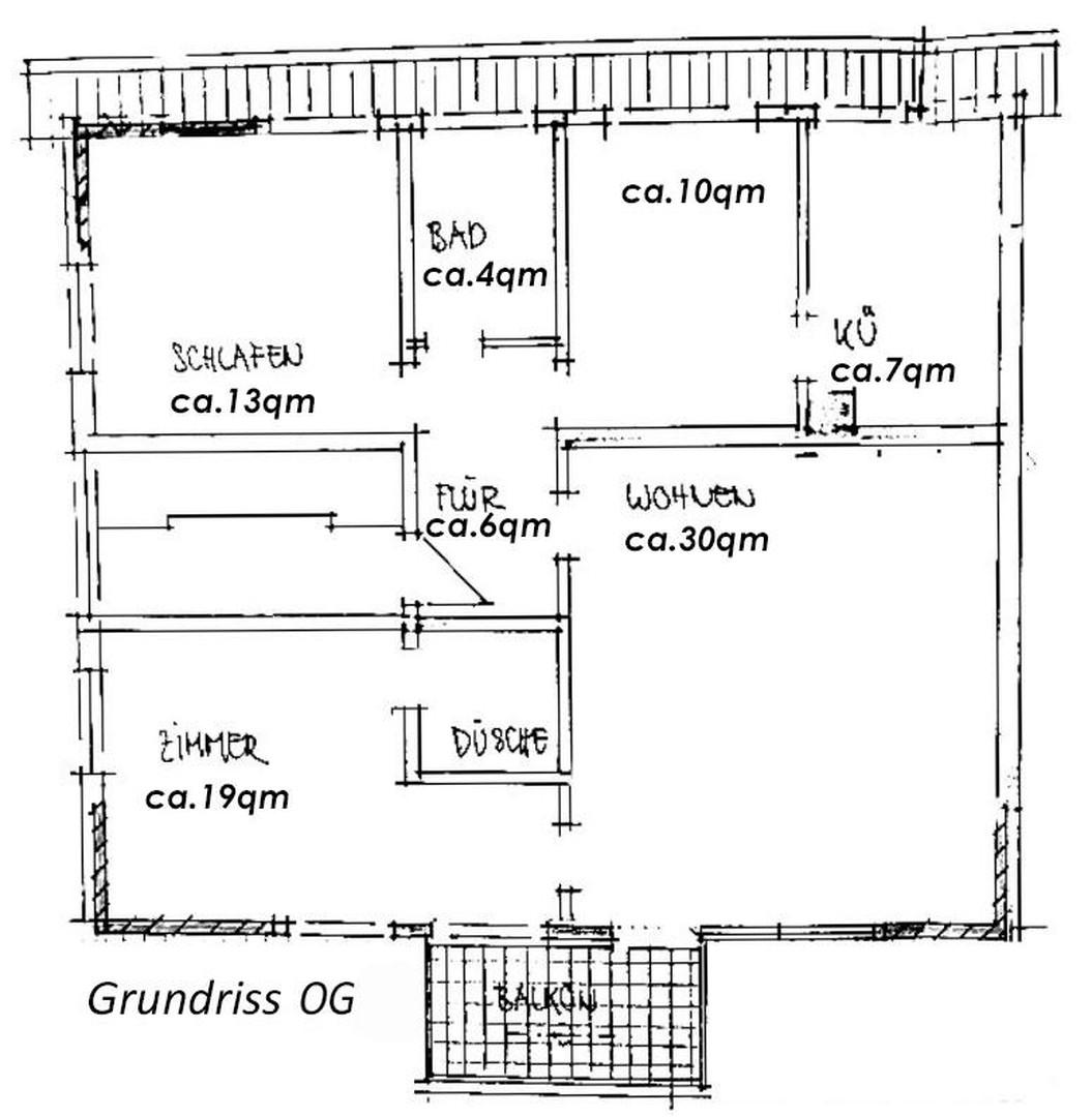 Grundriss freie OG Wohnung