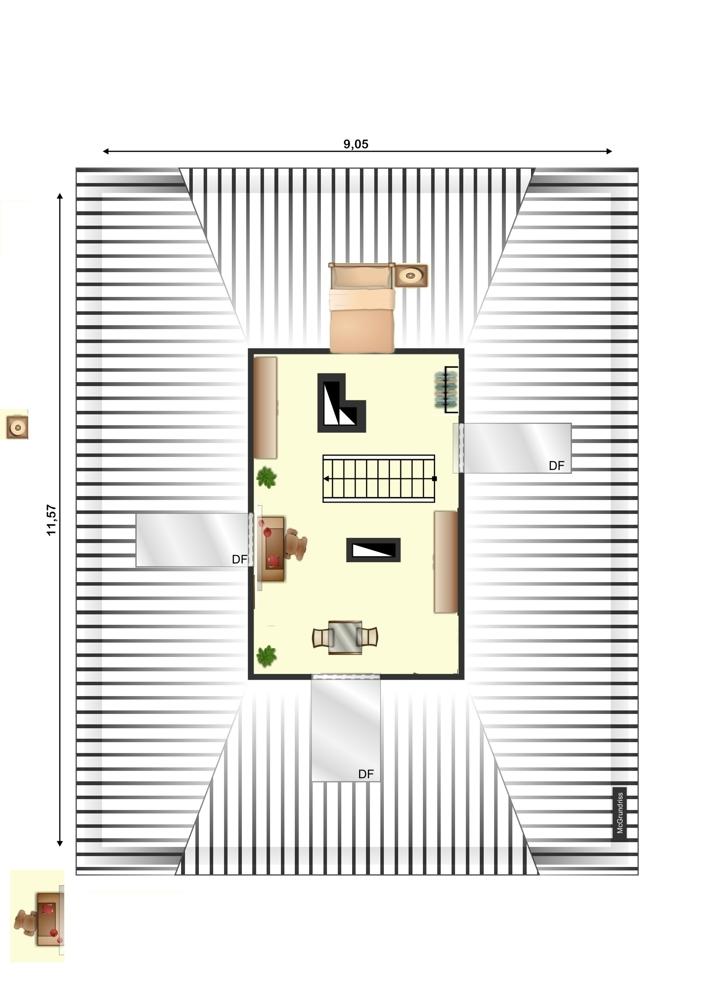 Grundriss DG-Zimmer m
