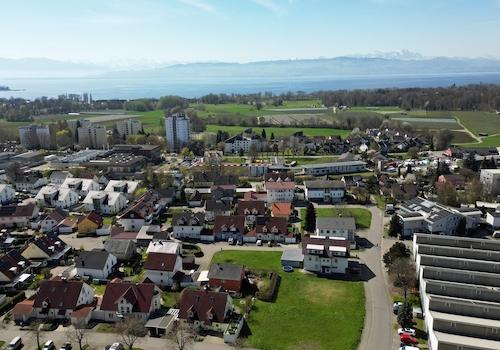 Blick auf Bodensee/Berge