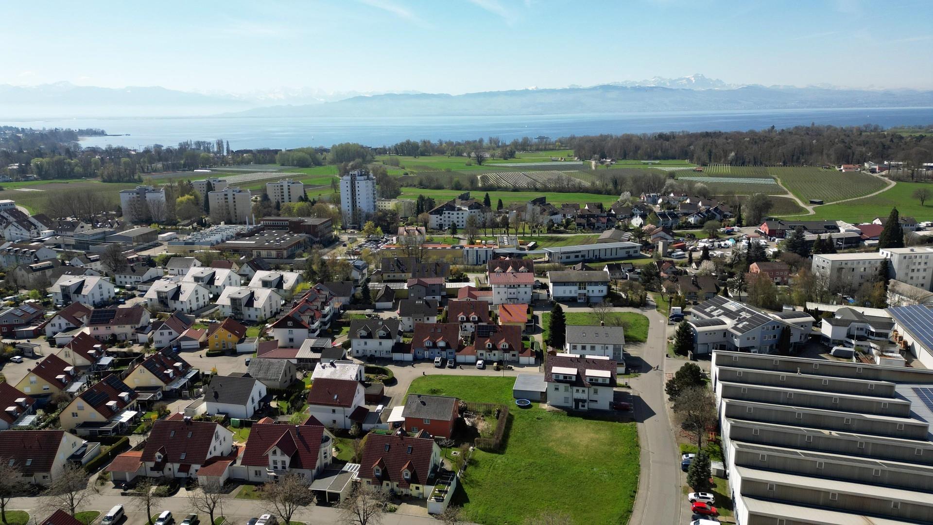 Blick auf Bodensee/Berge