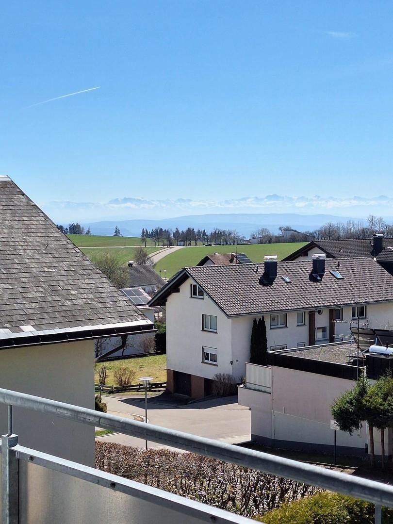 Alpenpanorama vom Balkon aus