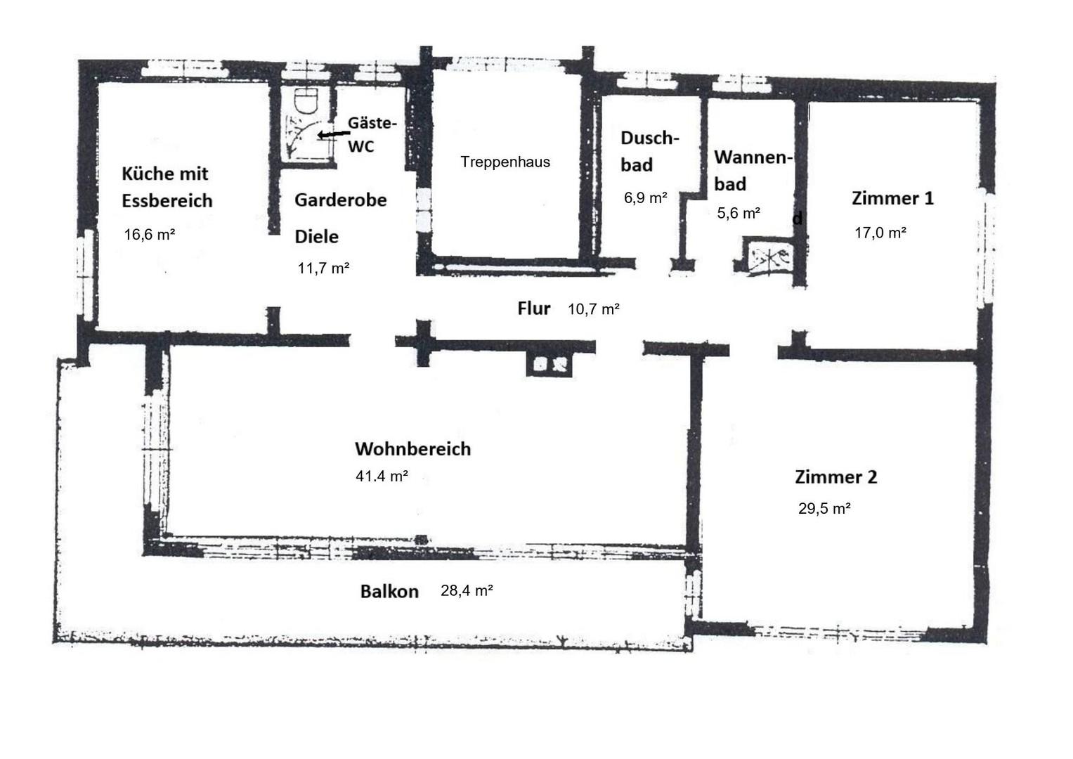 Grundriss der Wohnung
