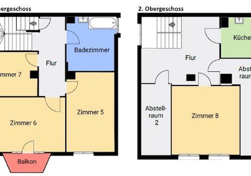 Grundrisse Obergeschoss 1 & 2