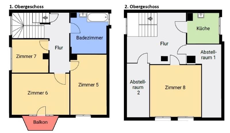 Grundrisse Obergeschoss 1 & 2