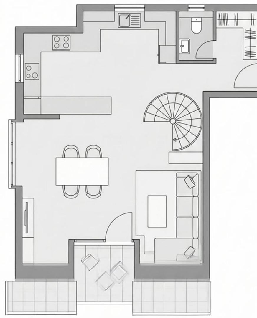 Grundriss untere Etage