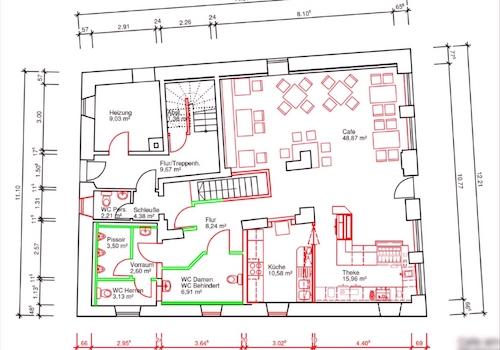 Grundriß mit Bestuhlung