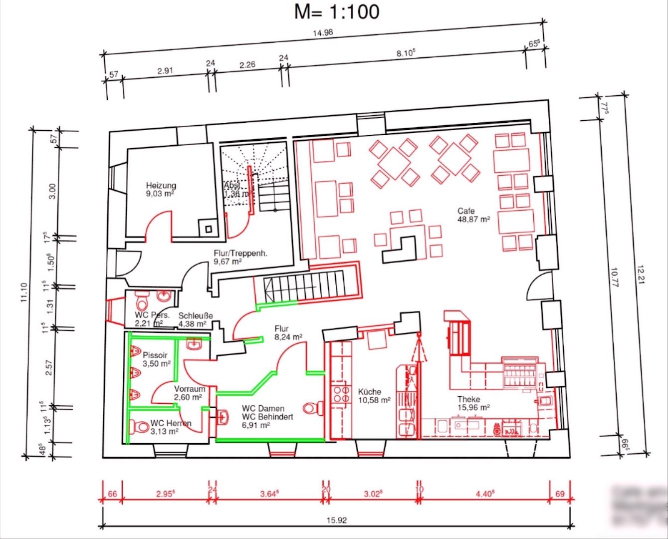 Grundriß mit Bestuhlung