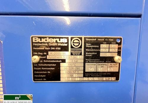 Typenschild Heizungsanlage
