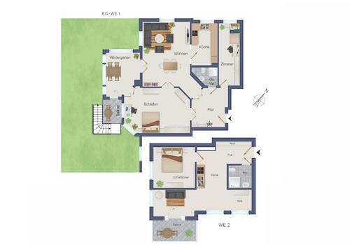 Wohnungspaket | Grundriss WE1 und WE2