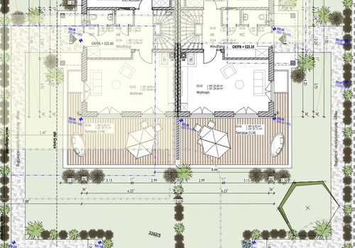 Das Gesamtgrundstück mit 728m2