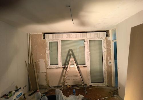Wohnzimmer während Sanierung