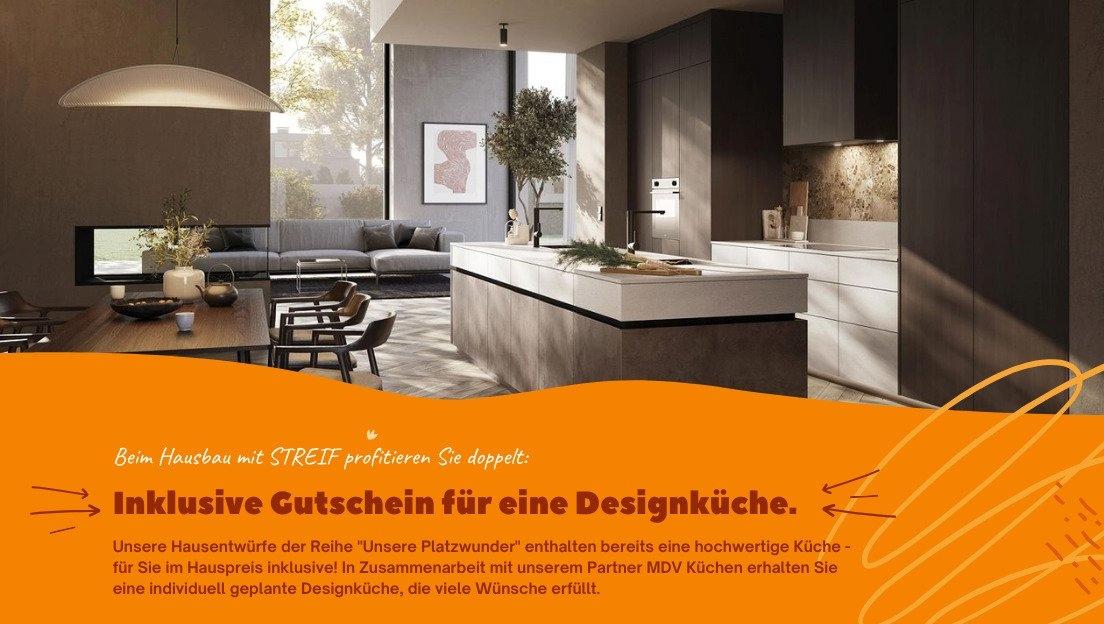 Inklusive Gutschein für eine Designküche.