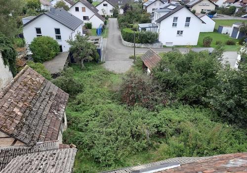 Der Bauplatz von oben gesehen