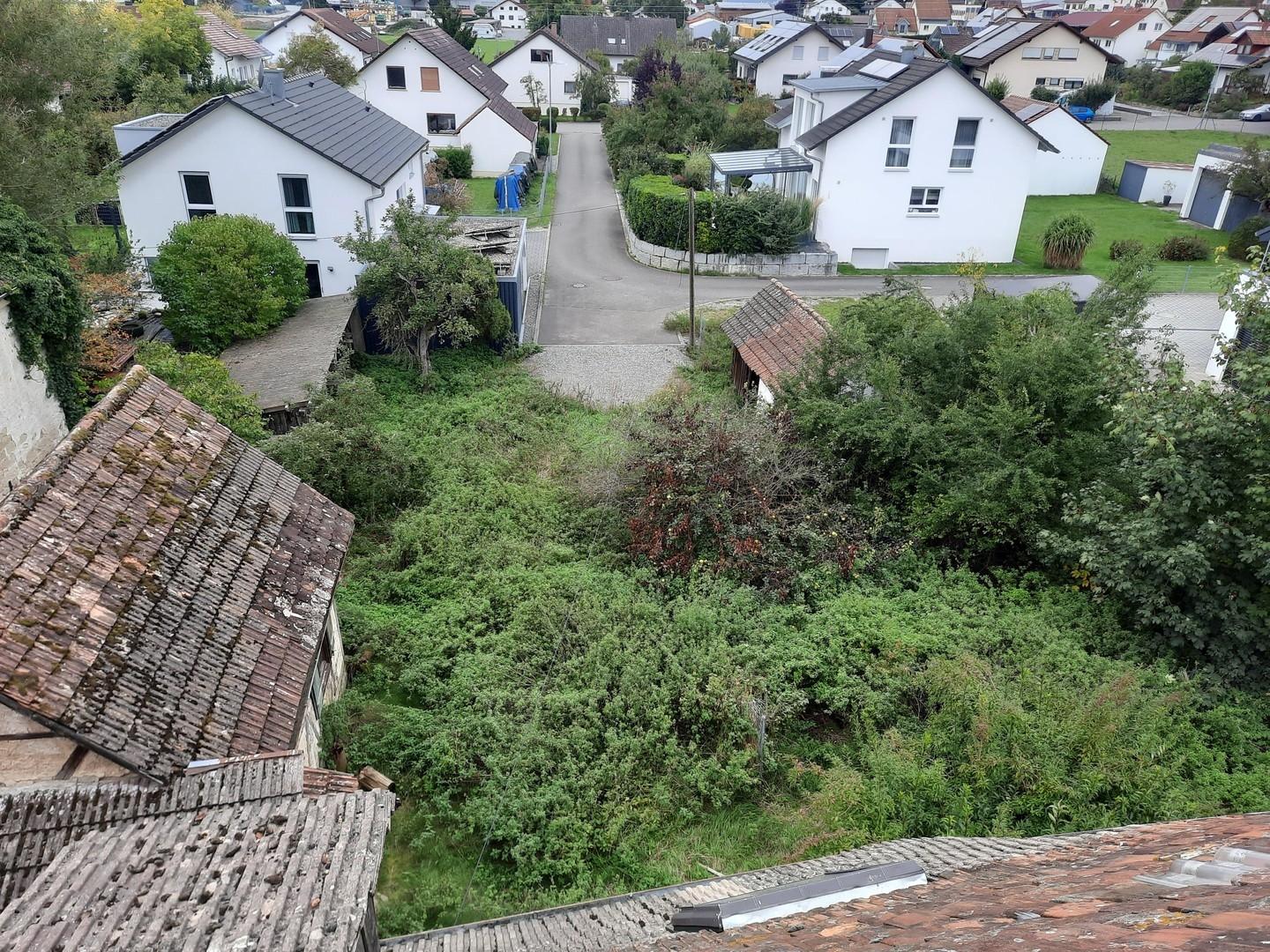 Der Bauplatz von oben gesehen