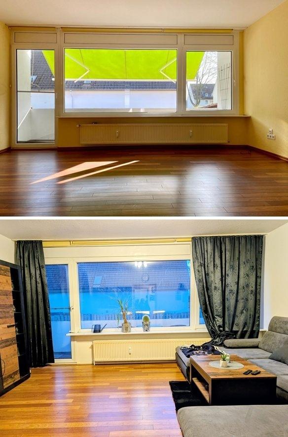 EG Wohnzimmer mit Balkon und Markise