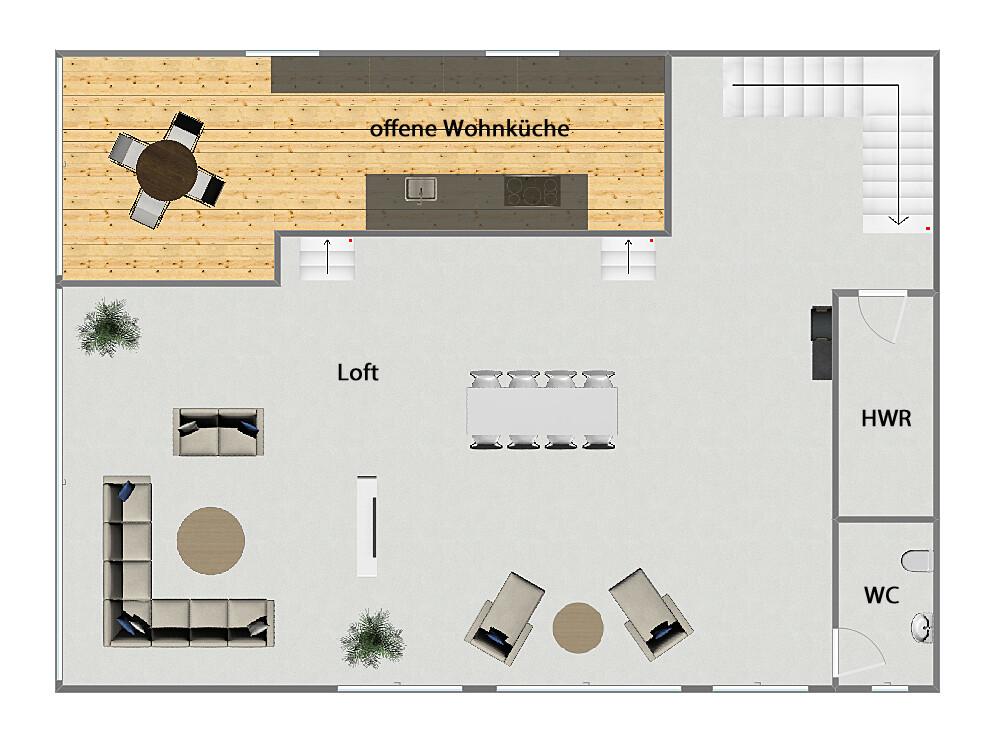 Grundriss Obergeschoss (nicht maßstabsgetreu)