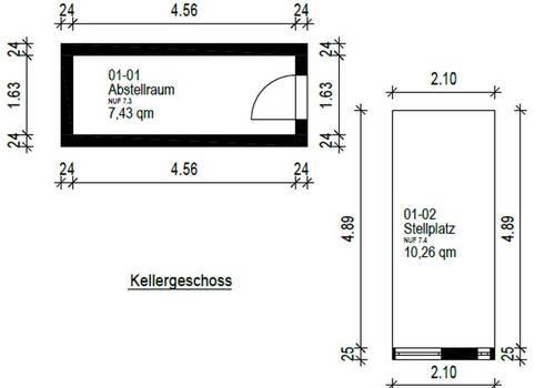 Grundriss Keller/TG-Stellplatz
