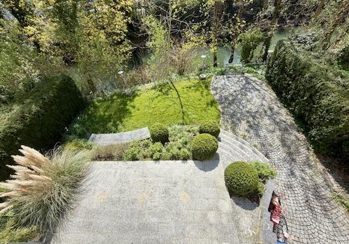 Gartenterrasse von oben