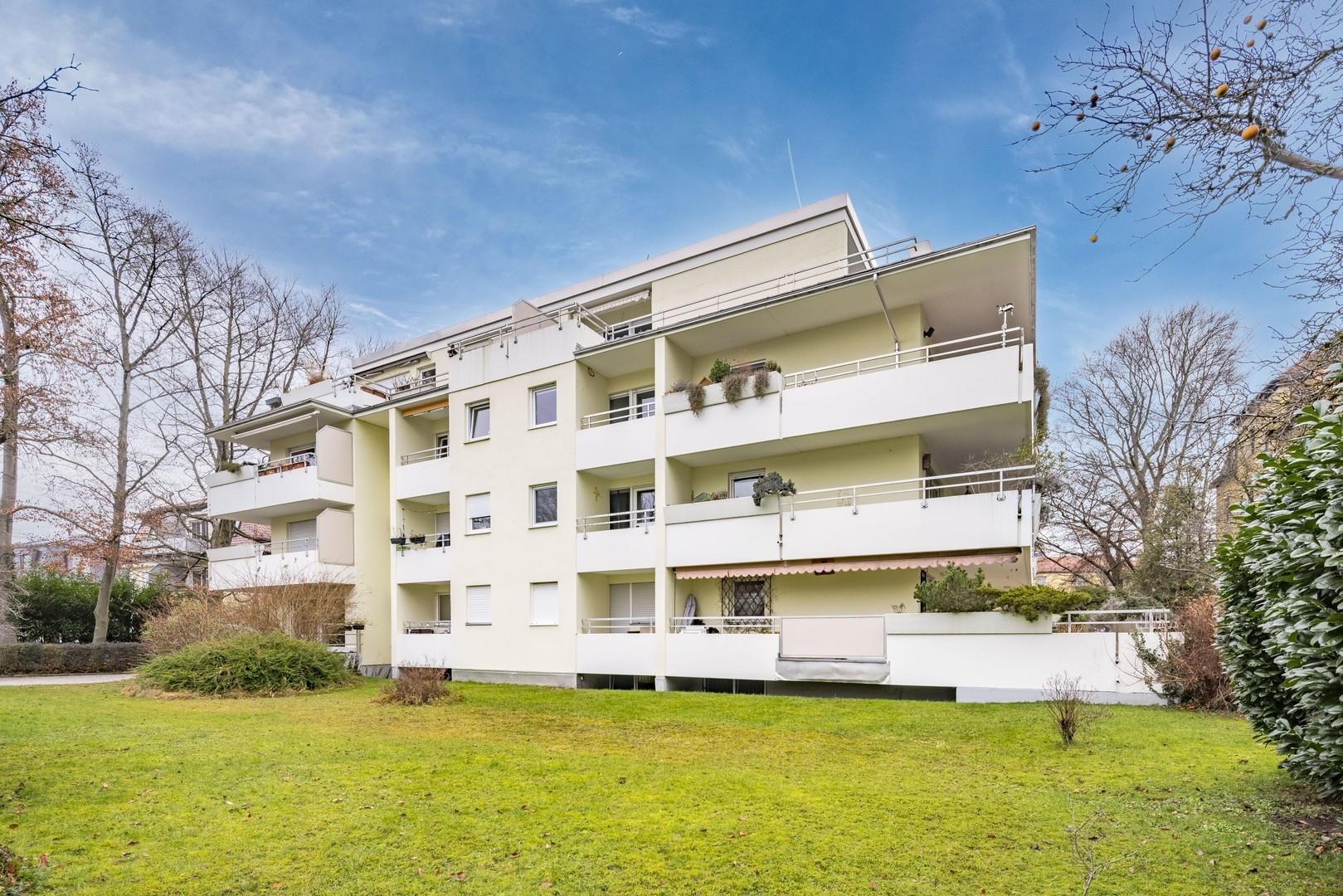 Blick vom Garten auf ETW