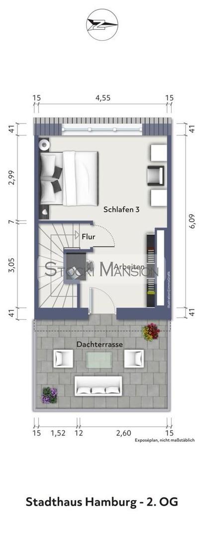 Grundriss 2. OG (Studio)