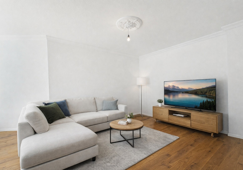 Wohnzimmer mit KI bearbeitet