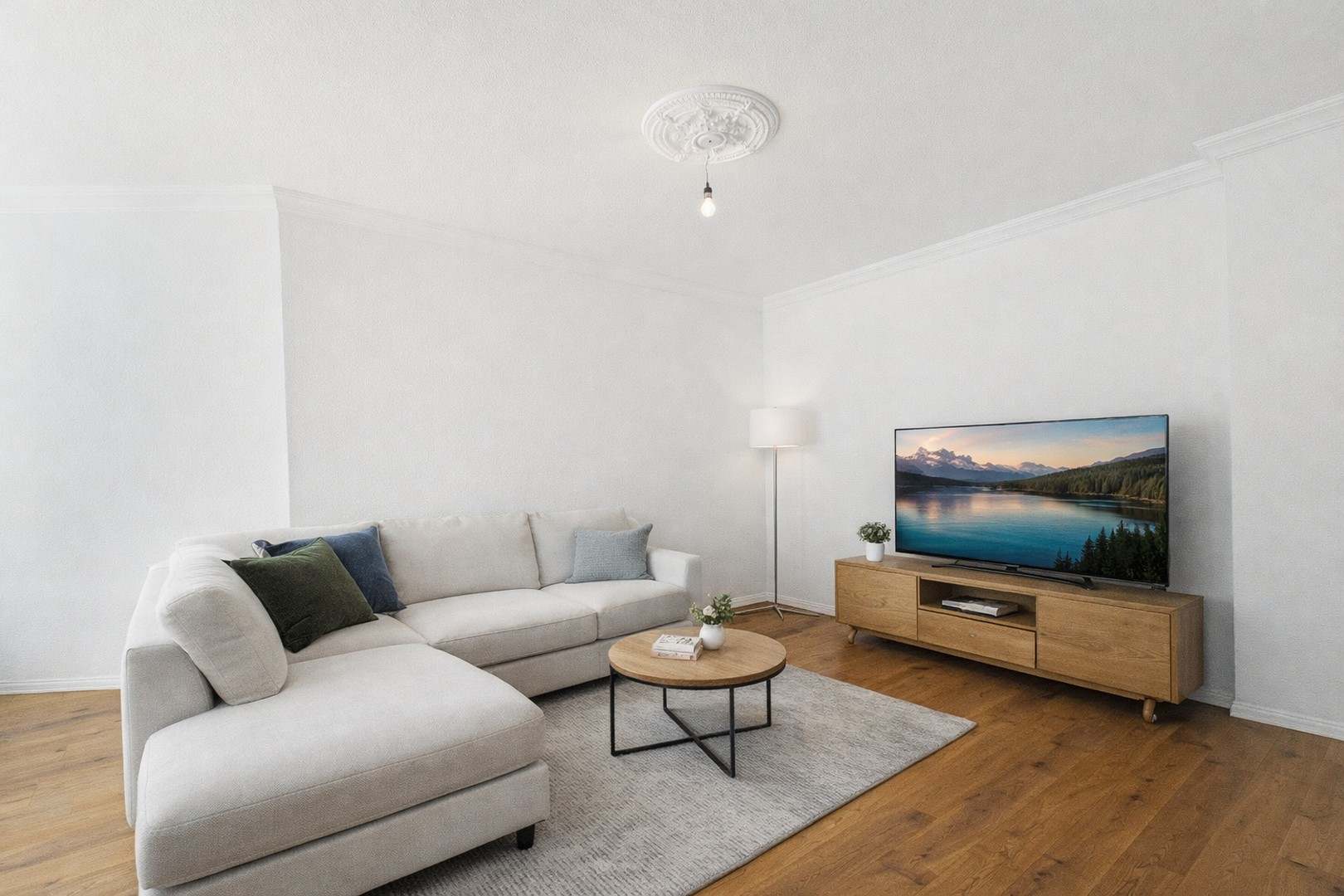 Wohnzimmer mit KI bearbeitet
