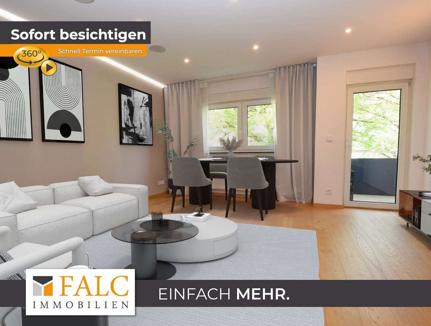 Wohn- Eßzimmer (virt. möbliert)
