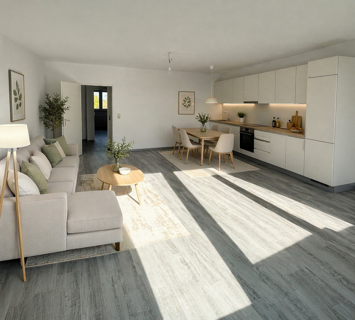 2_Wohnzimmer mit offener Küche