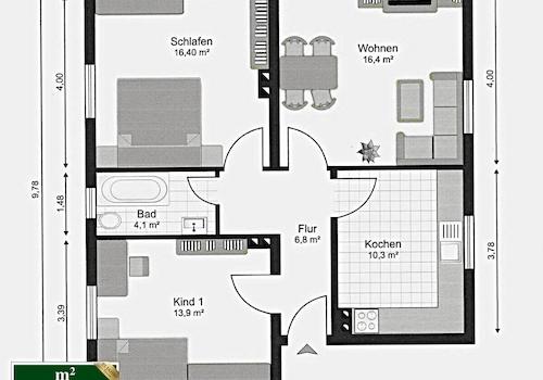 Grundriss 3-Zi.-Wohnung