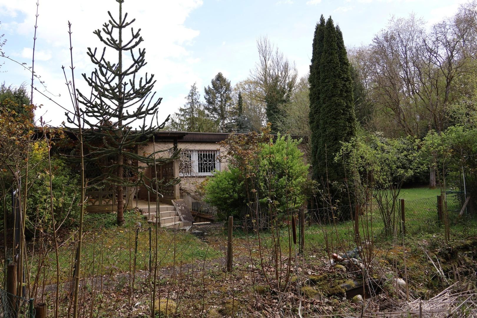 Blick vom Garten (+ Teich) 