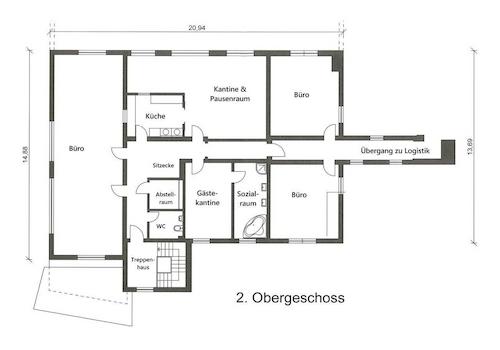 Grundriss Büroetage