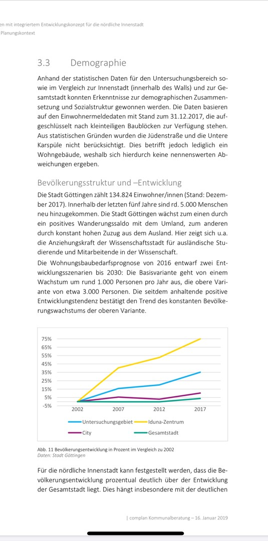 Mietentwicklung im Iduna, gelb
