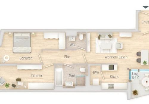 Grundriss Wohnung 2 OG