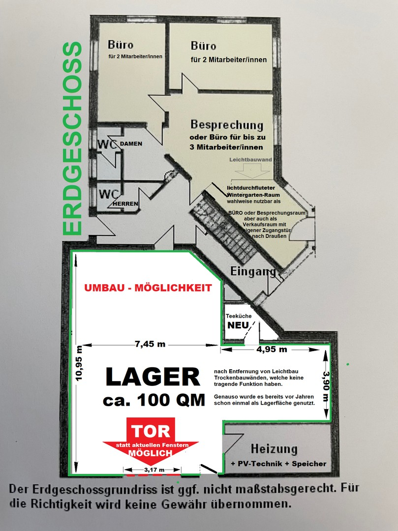 Erdgeschoß Umbaumöglichkeit