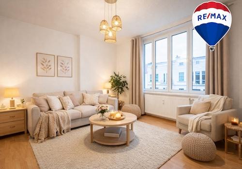 Wohnzimmer - KI-möbliert 