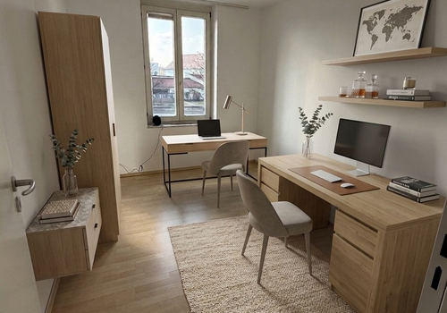 Arbeitszimmer visualisiert
