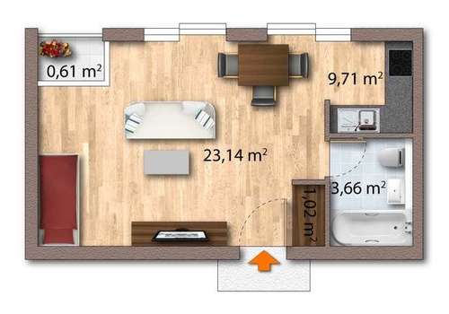 Grundriss möbliert