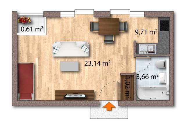 Grundriss möbliert