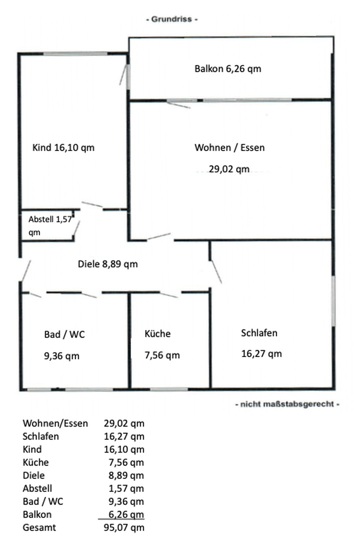 Grundriss der Wohnung