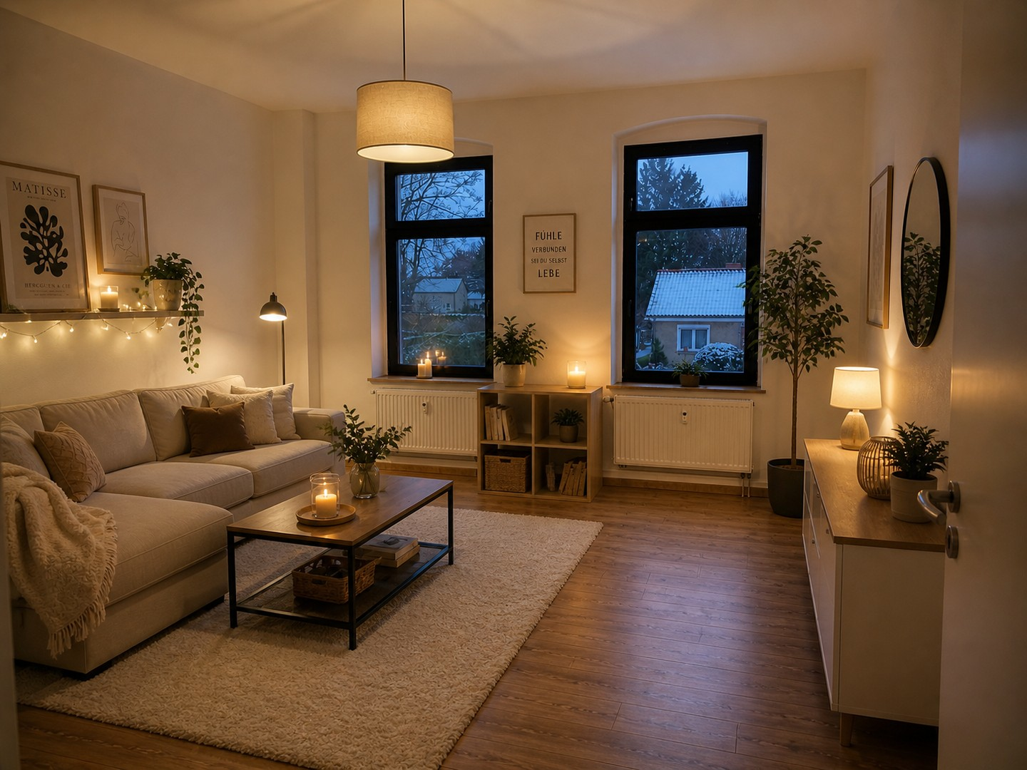 Wohnzimmer mit KI als Muster