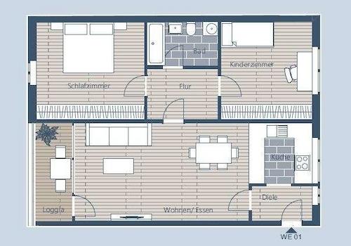 Grundriss WE 1