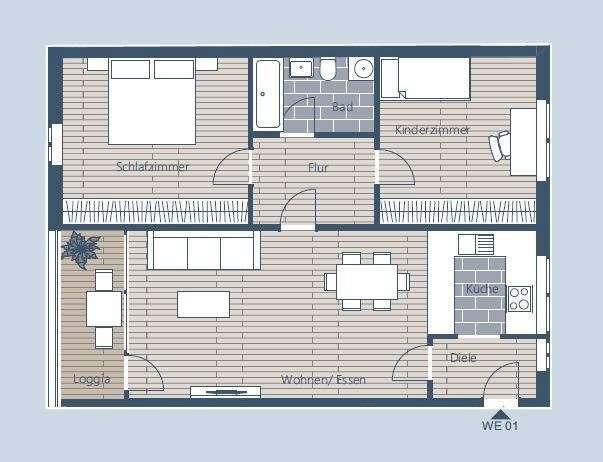Grundriss WE 1