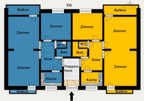 Grundriss Farbig - EG